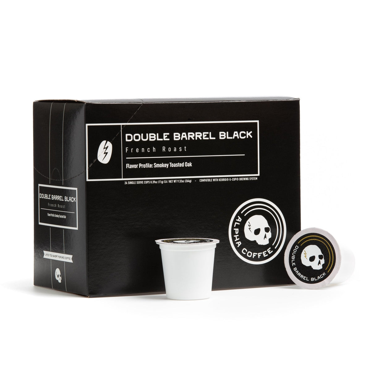 K-Cups | Double Barrel Black | French Roast Coffee | 24ct – Alpha