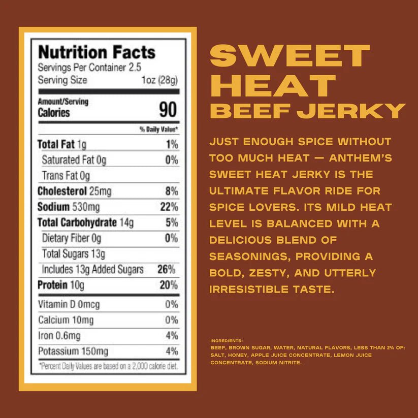 Anthem Snacks: Premium Beef Jerky - Sweet Heat - Alpha Coffee