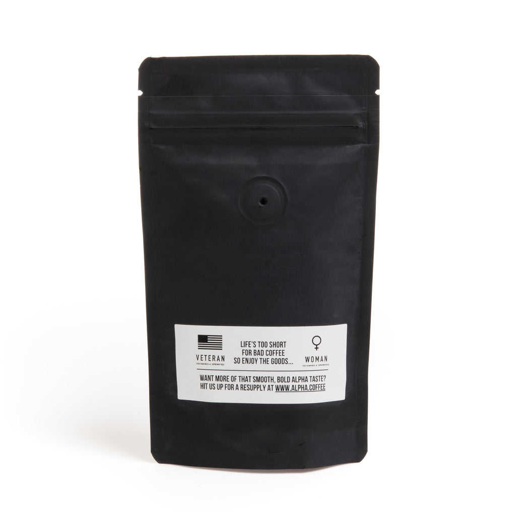 Double Barrel Black - French Roast Coffee - 2oz Sample Pack (WS) - Alpha Coffee