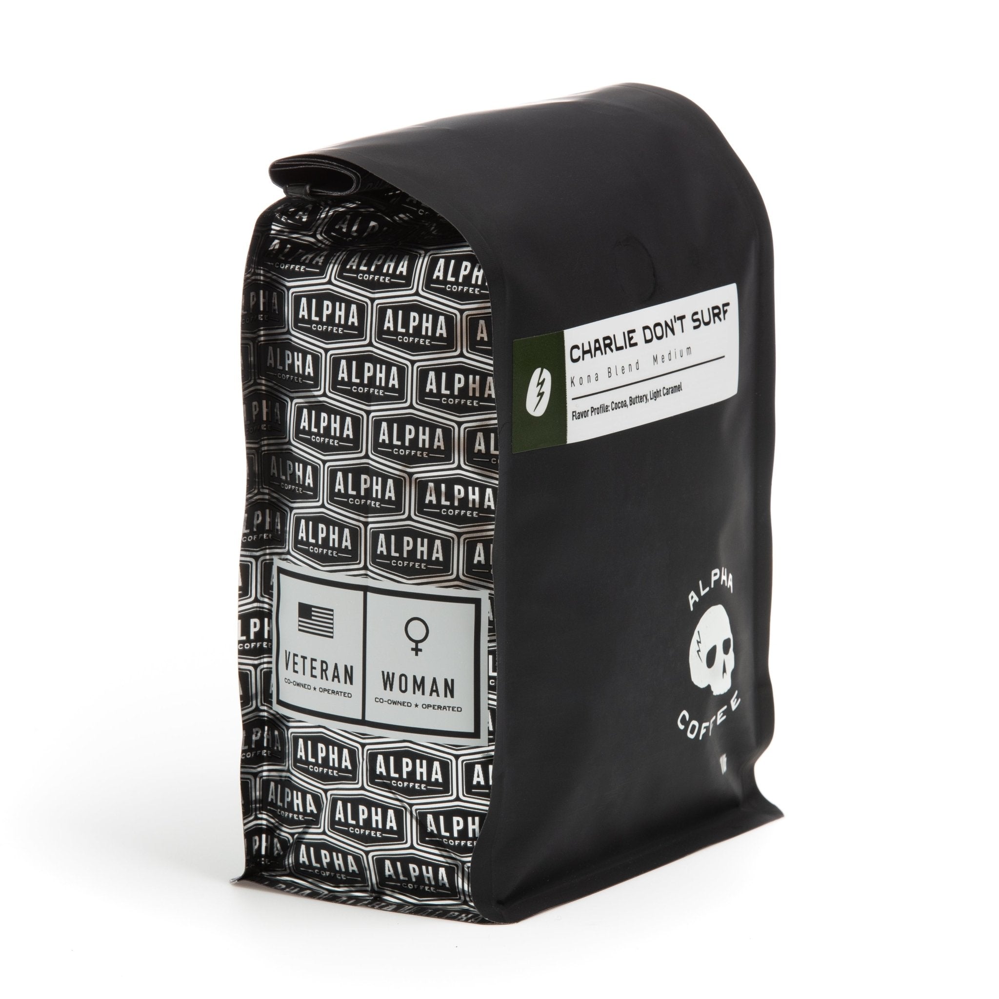Charlie Don't Surf Coffee | Kona Blend Coffee Beans | Alpha