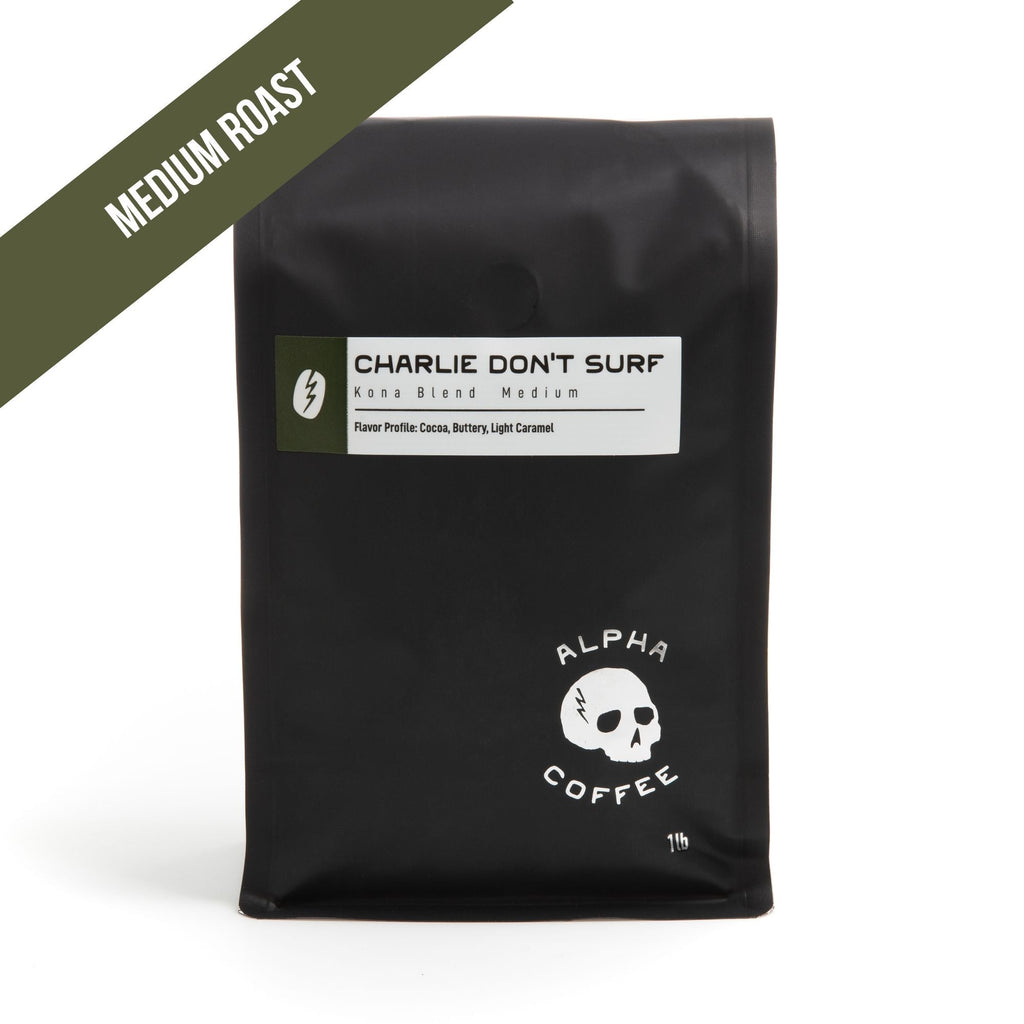 Charlie Don't Surf - Kona Blend Coffee - 16 oz - Alpha Coffee