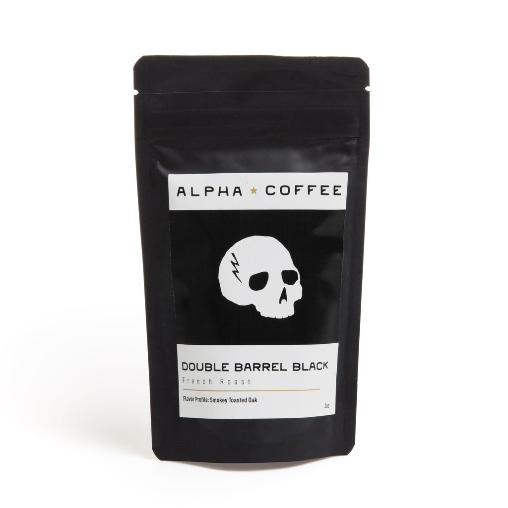 Double Barrel Black - French Roast - 2oz Sample Pack - Alpha Coffee
