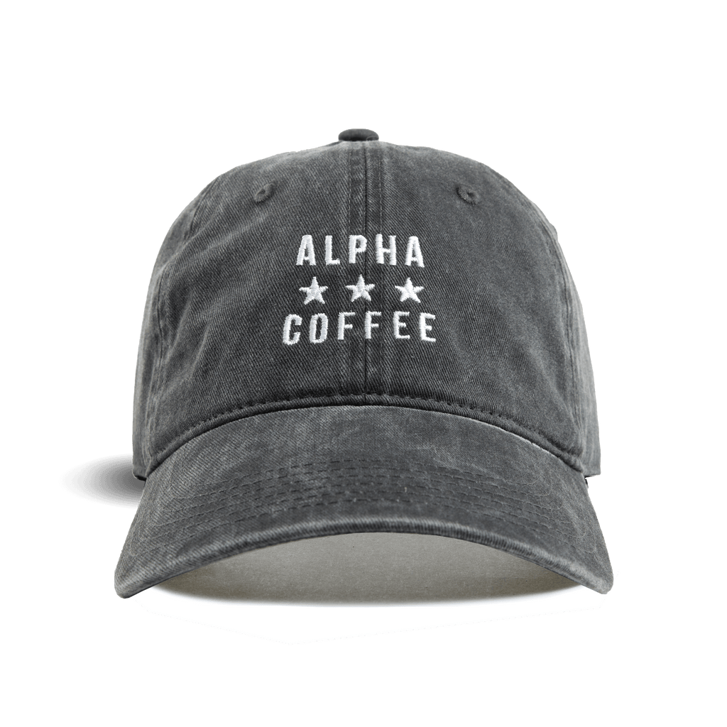 Tri-Star Dad Hat - Vintage Black - Alpha Coffee