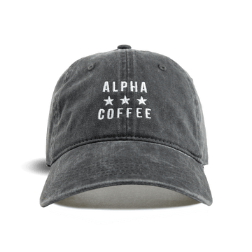 Tri-Star Dad Hat - Vintage Black - Alpha Coffee